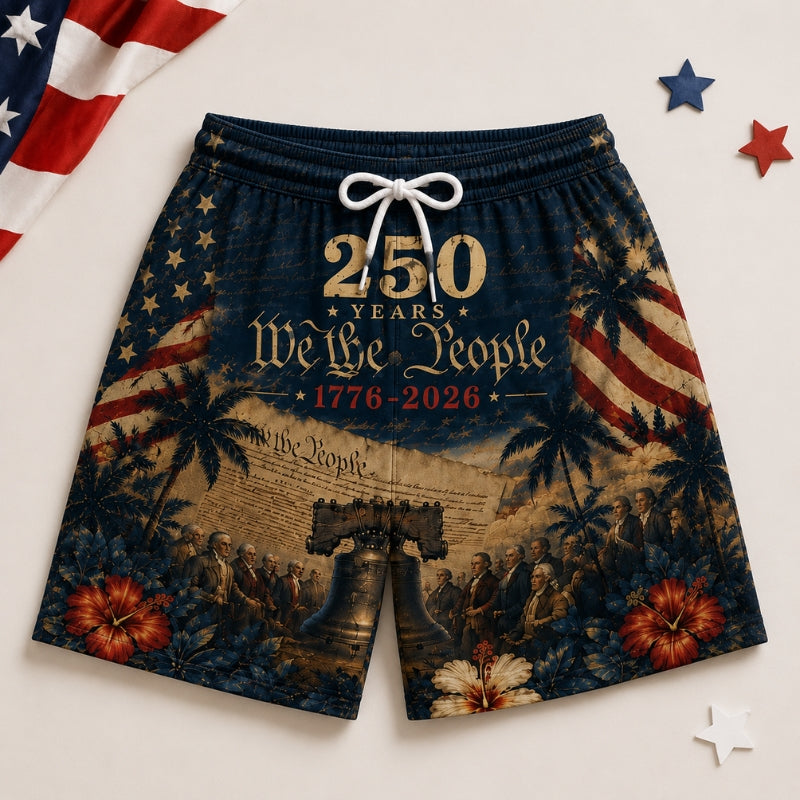 America 250th Anniversary Beach Short - We The People Vintage