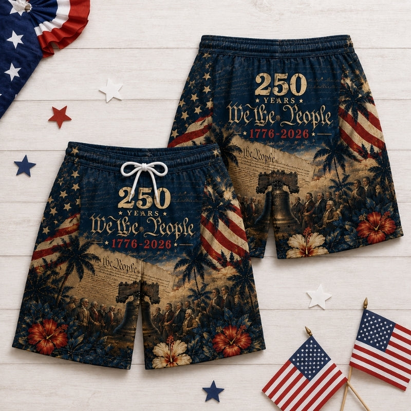 America 250th Anniversary Beach Short - We The People Vintage