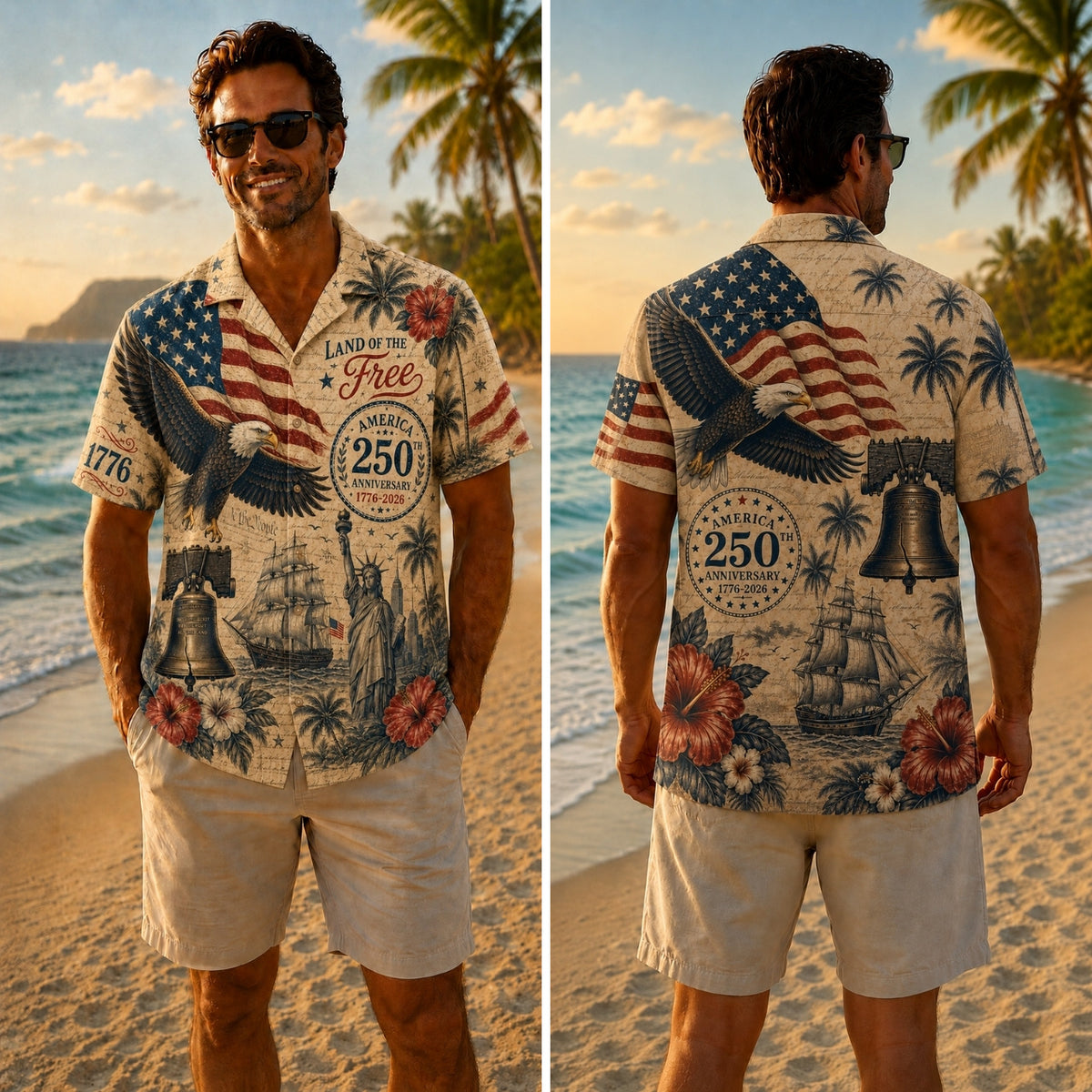 America 250th Anniversary Celebration Hawaiian Shirt