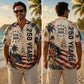America 250th Anniversary Tropical Hawaiian Shirt, 1776-2026 Summer Aloha Button-Up