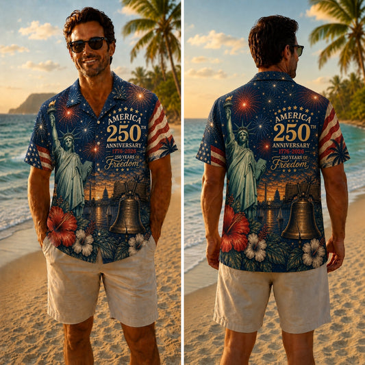 America 250th Anniversary United States Freedom Hawaiian Shirt