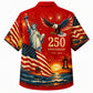 America 250th Anniversary Wide Hawaiian Shirt- Bold Red Liberty Eagle Print