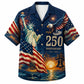 America 250th Anniversary Wide Hawaiian Shirt- Navy Liberty Eagle Bell