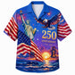 America 250th Anniversary Wide Hawaiian Shirt- Royal Blue Liberty Eagle