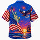 America 250th Anniversary Wide Hawaiian Shirt- Royal Blue Liberty Eagle