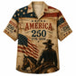 America 250th Anniversary Wide Hawaiian Shirt- Vintage Western Cowboy Print