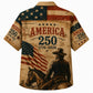 America 250th Anniversary Wide Hawaiian Shirt- Vintage Western Cowboy Print