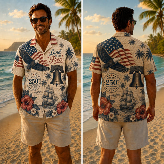 America 250th Eagle Flag Vintage Hawaiian Shirt