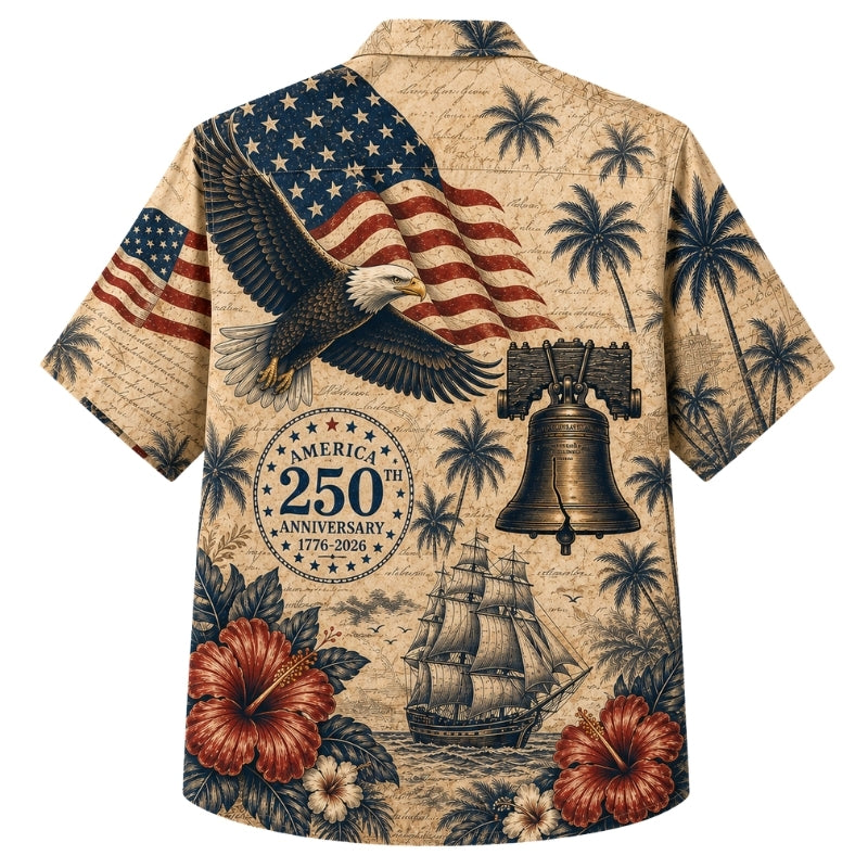 America 250th Land of Free Hawaiian Shirt