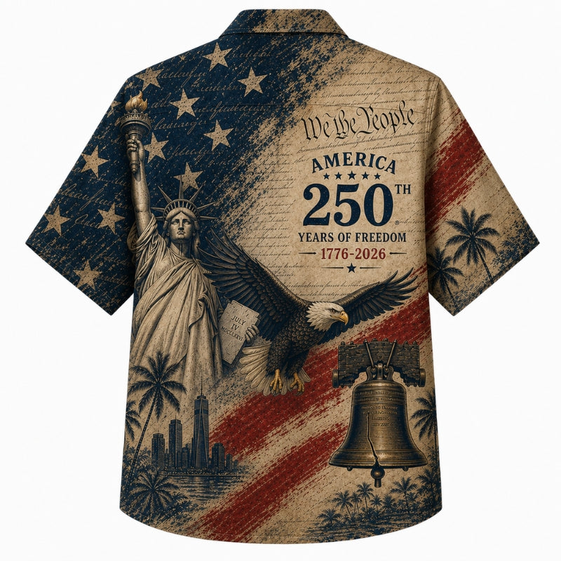 America 250th Liberty Brush Hawaiian Shirt