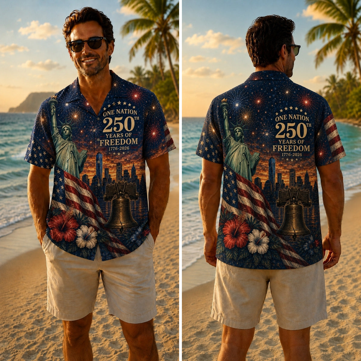America 250th Patriotic Hawaiian Shirt