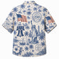 America 250th Toile Palm Flag Print Hawaiian Shirt