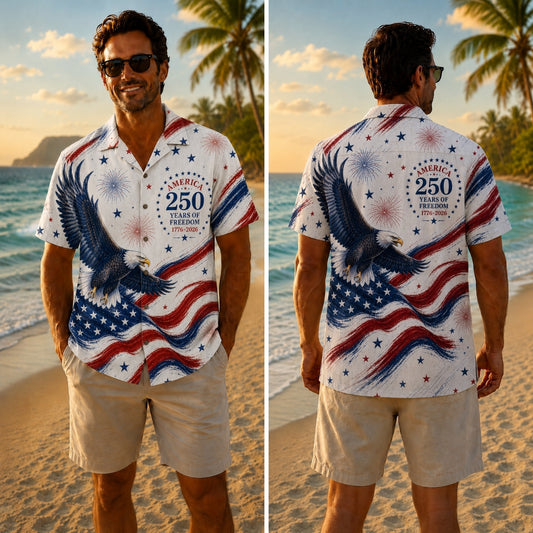 America 250th USA Eagle Hawaiian Shirt