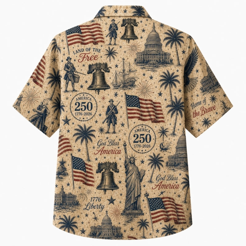 America 250th Vintage Icon Hawaiian Shirt