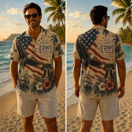 America 250th Vintage Island Hawaiian Shirt