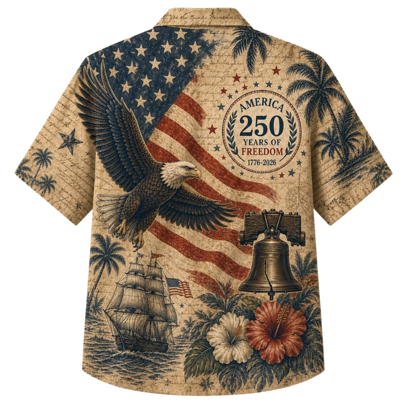 America 250th Vintage Island Hawaiian Shirt