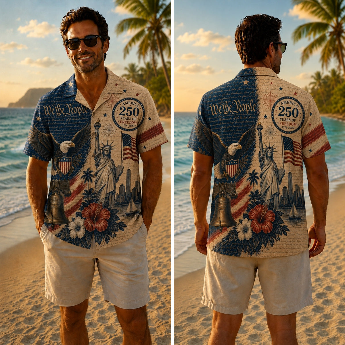 America 250th We The People Design Hawaiian Shirt