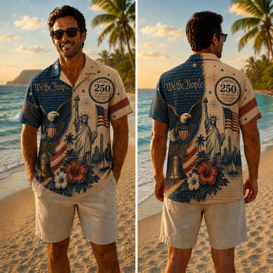 America 250th We The People Design Hawaiian Shirt