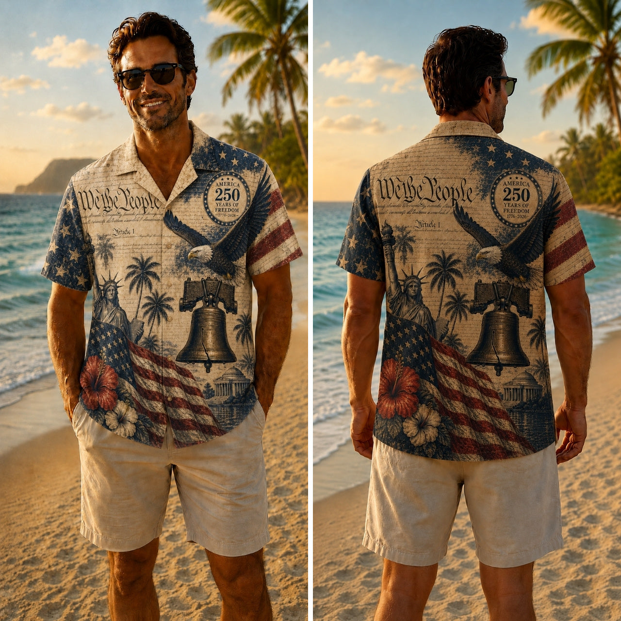America 250th We The People Vintage Hawaiian Shirt