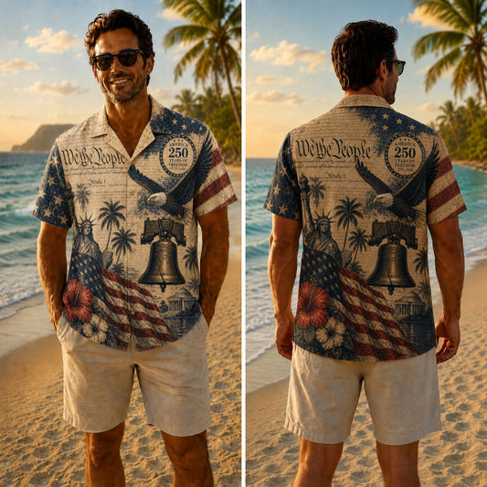 America 250th We The People Vintage Hawaiian Shirt