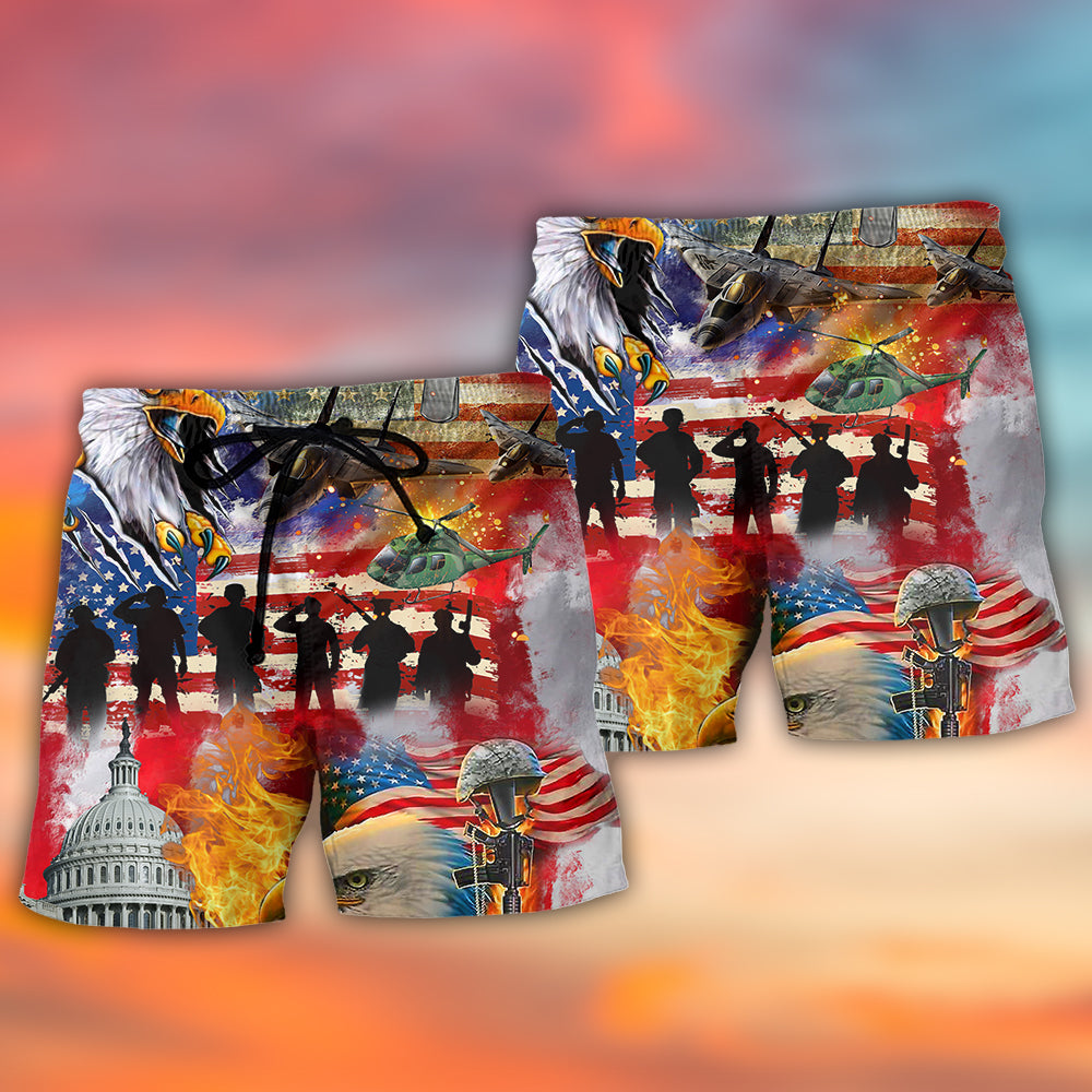 Veteran America Independence Art – Beach Short