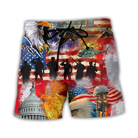 Veteran America Independence Art – Beach Short