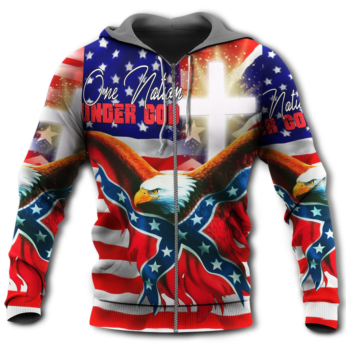 One Nation Under God Patriotic Quote – 3D Hoodie