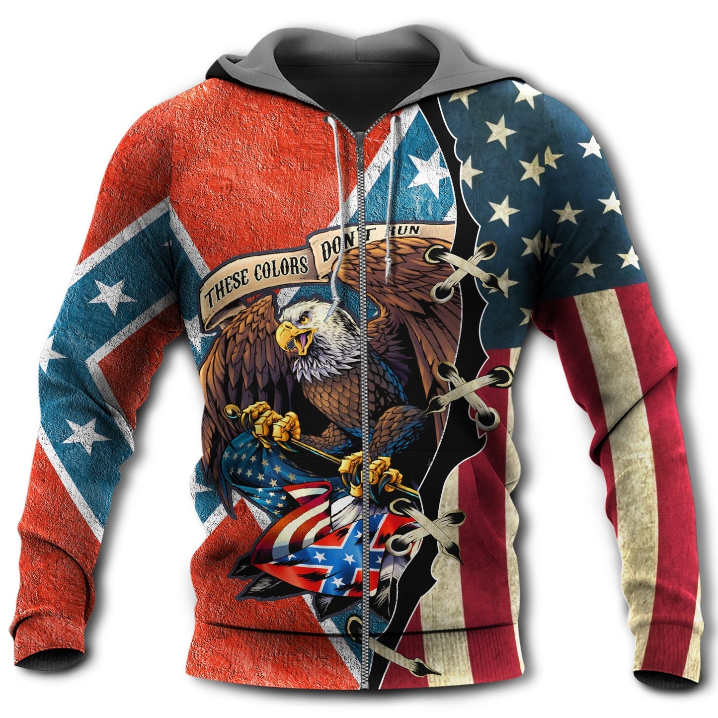 American Pride Eagle Strong Quote - 3D Hoodie