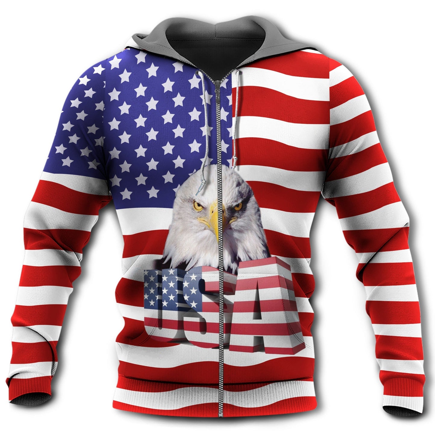American Eagle Beautiful Patriotic - 3D Hoodie
