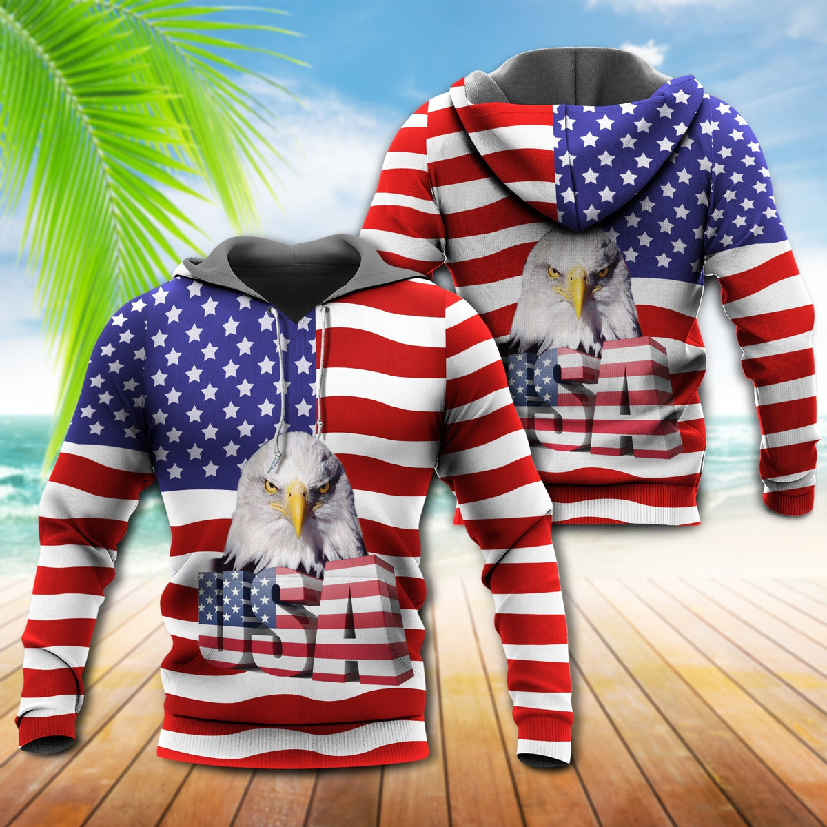 American Eagle Beautiful Patriotic - 3D Hoodie2