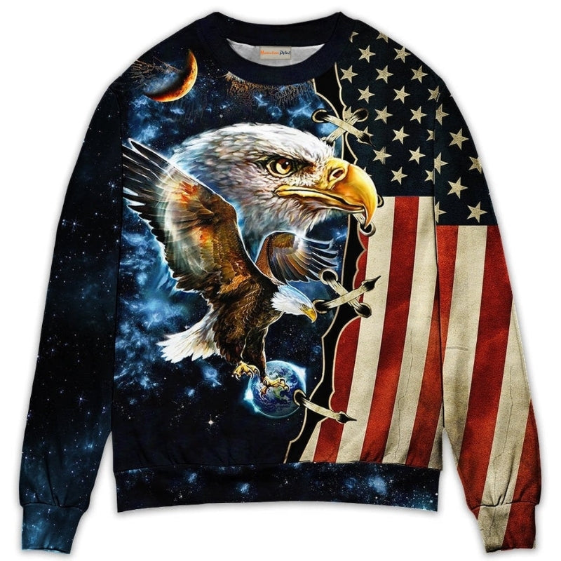 American Eagle Galaxy Art Style – Sweater - Ugly Christmas Sweater
