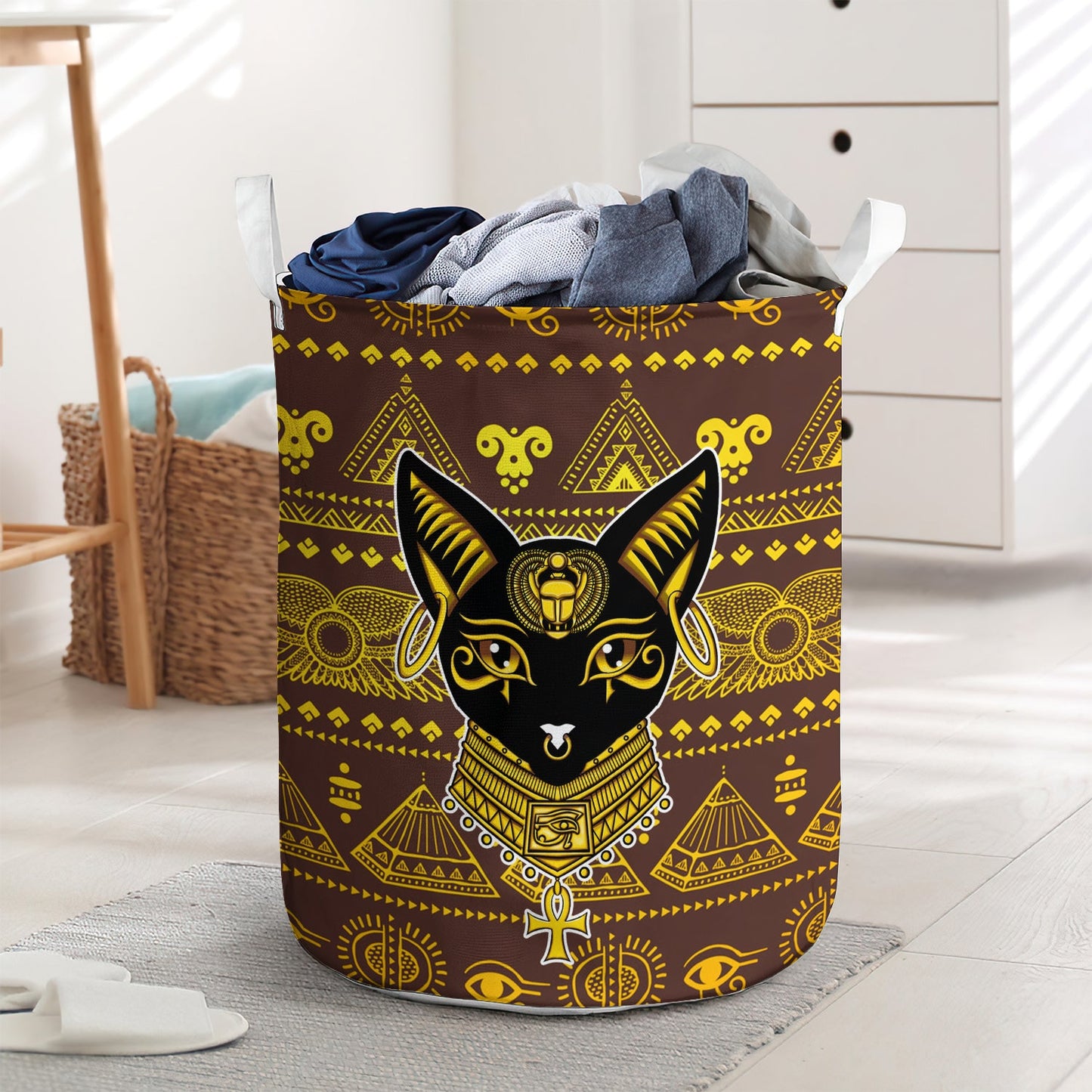 Ancient egypt legend - Laundry basket - LAUB04LIN220222-Owls Matrix