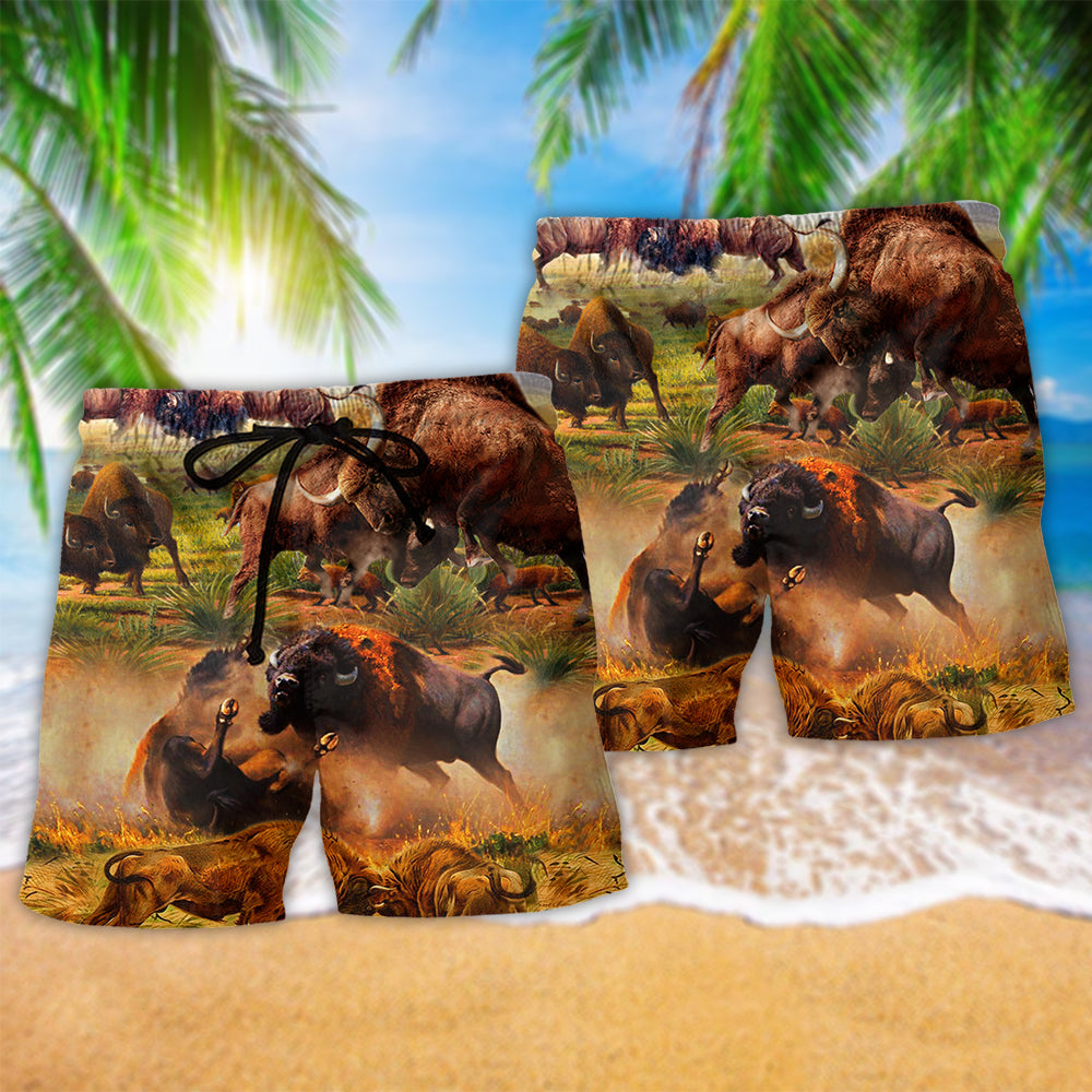 Bison Wild Battlefield Art – Beach Short