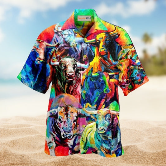 Animals Colorful Bulls Edition – Hawaiian Shirt