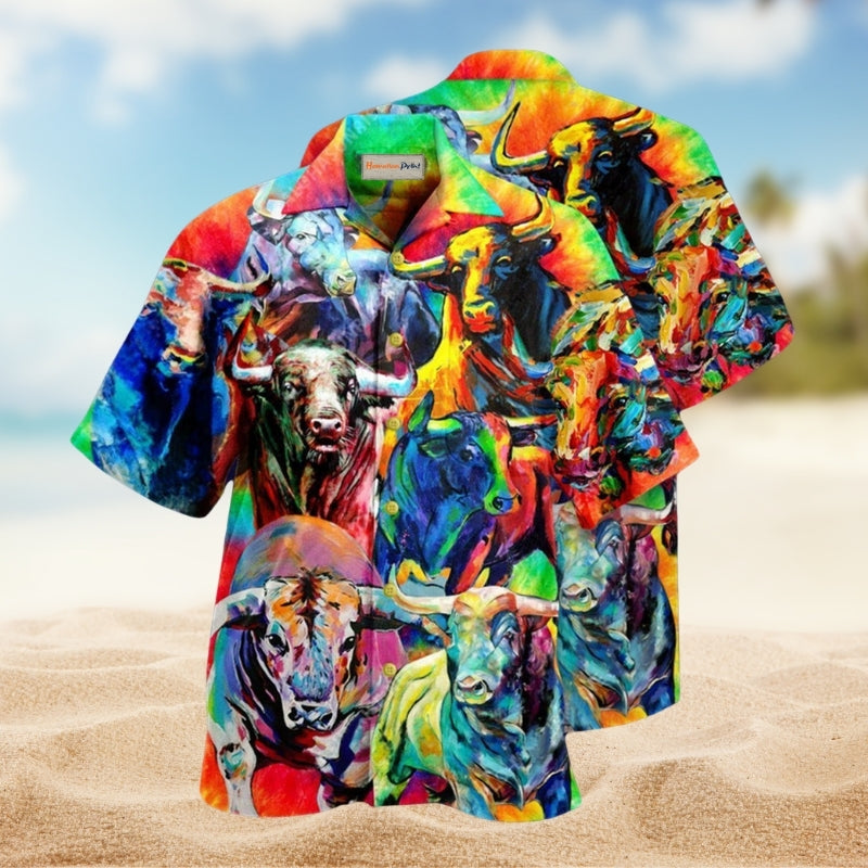 Animals Colorful Bulls Edition – Hawaiian Shirt