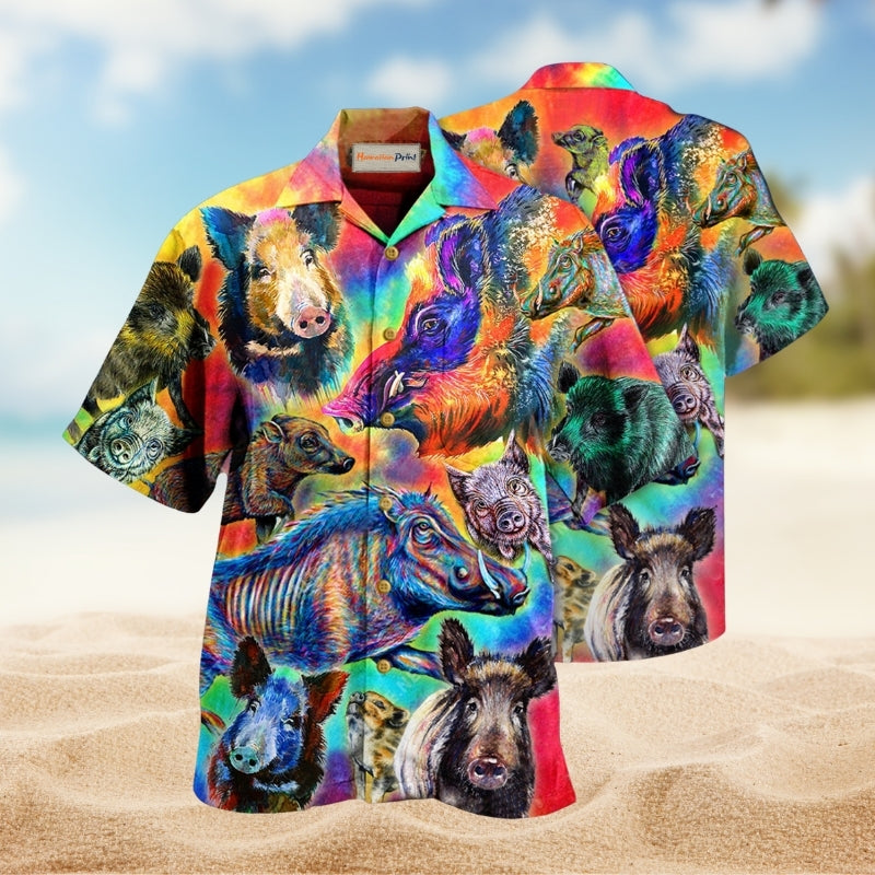 Animals Colorful Wild Boar Limited Edition – Hawaiian Shirt