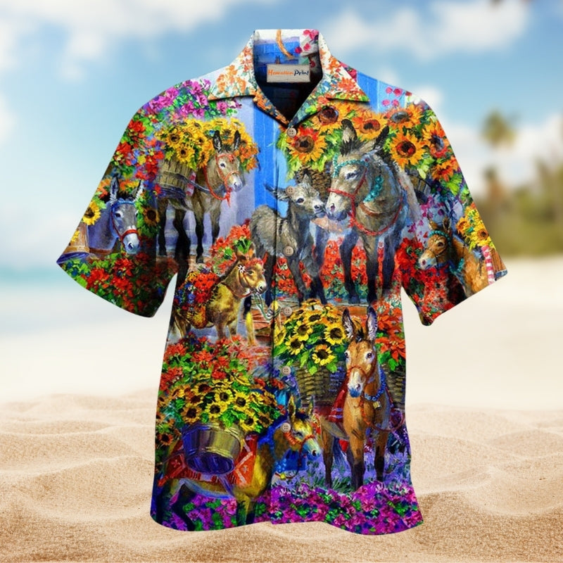 Animals Donkey In The Spring Edition – Hawaiian Shirt