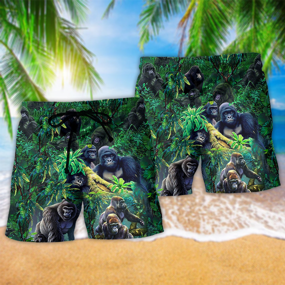 Gorilla Jungle Family Animal - Beach Short