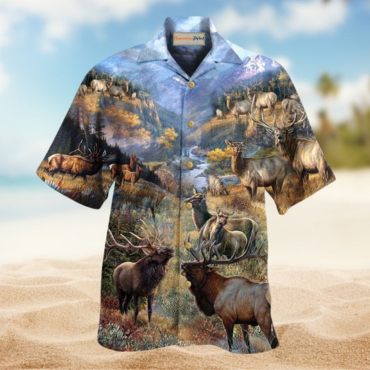 Animals Moose Beautiful Country Elk Limited Edition – Hawaiian Shirt