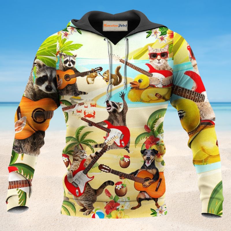 Animals Play Music Fun - 3D Hoodie