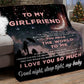 Family To My Girlfriend Deep Appreciation Message Flannel Blanket For Living Room And Bedroom Styling