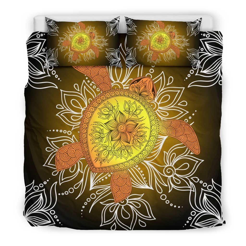 Hawaii Turtle And Plumeria Bedding Cover For Coastal Bedroom Decor