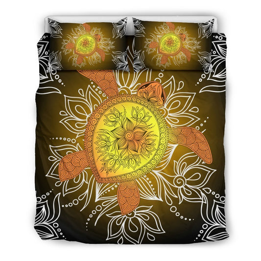 Hawaii Turtle And Plumeria Bedding Cover For Coastal Bedroom Decor