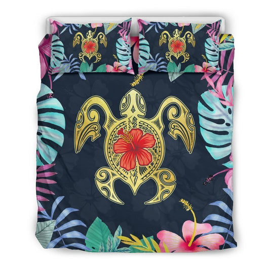 Tropical Hawaii Turtle Bedding Cover For Coastal Bedroom Decor