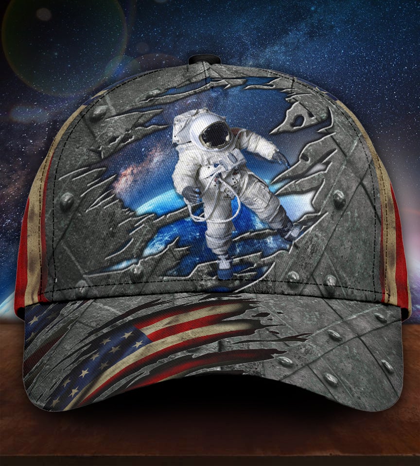 Astronaut American Flag Crack – Classic Cap