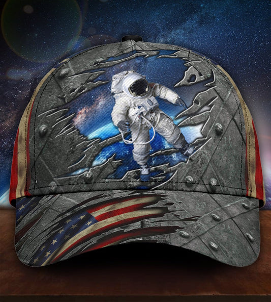 Astronaut American Flag Crack – Classic Cap