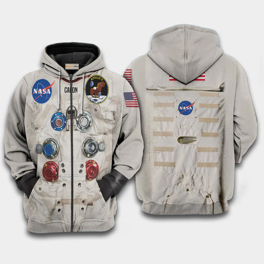 Astronaut Galaxy Custom Name Art – 3D Hoodie
