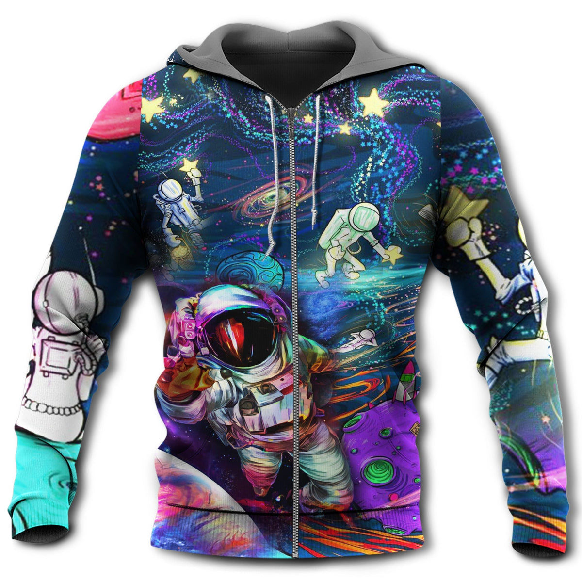 Astronaut Galaxy Space Adventure - 3D Hoodie2