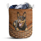 S: 17.72”x13.78” (45x35 cm) Australian Kelpie Dog Rattan Teaxture - Laundry basket - Owls Matrix LTD