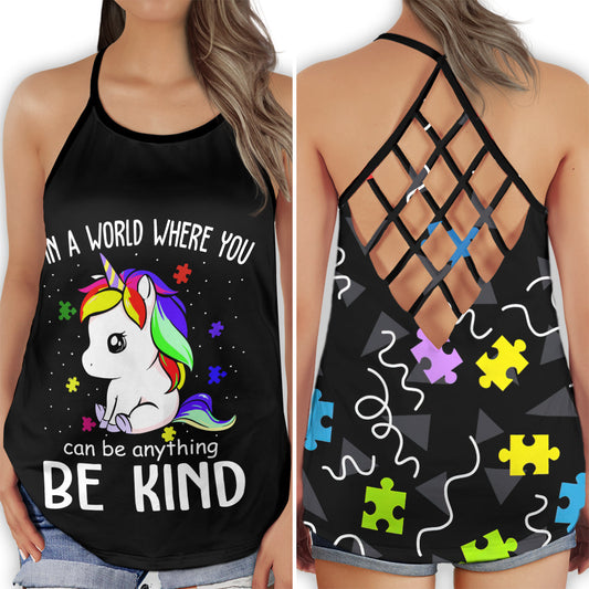 Autism Awareness Kind Unicorn Positive Energy - Hollow Tank Top